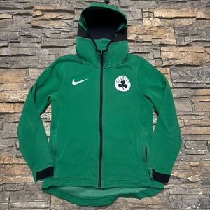Boston Celtics Nike Hoodie Sweatshirt Womens Medium Green Full Zip Dri Fit NBA